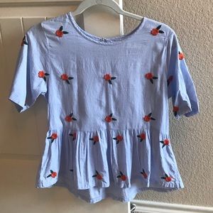 THML Babyblue Floral Top